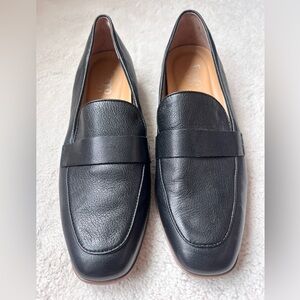 Franco Sarto Black Cosmo Leather Loafer Shoes Women Size 10